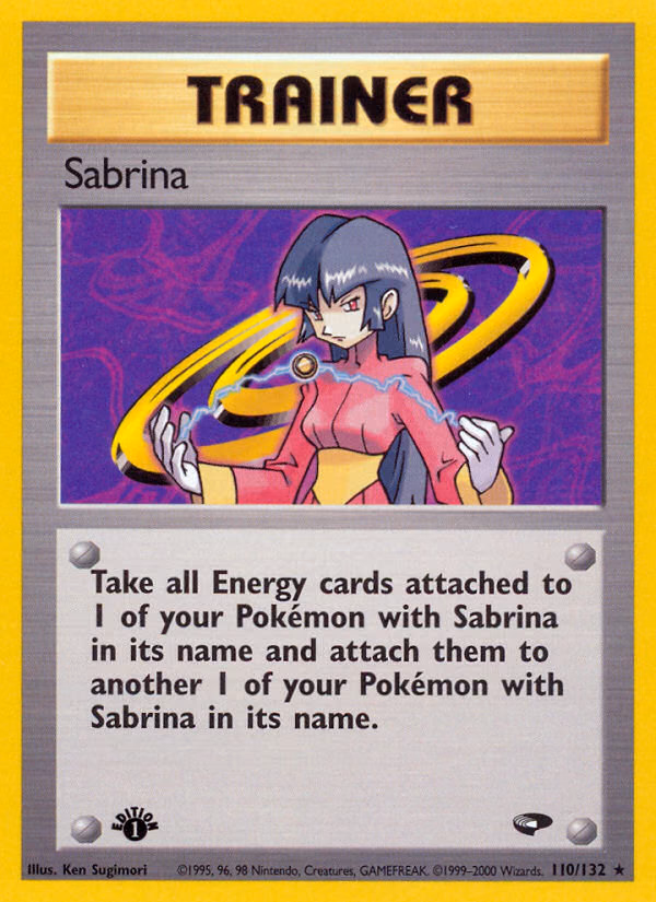 Sabrina (1st Edition) Pokemon card (110/132, Gym Challenge)