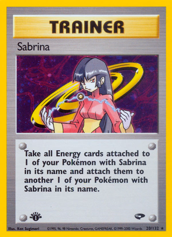 Sabrina (1st Edition) Pokemon card (20/132, Gym Challenge)