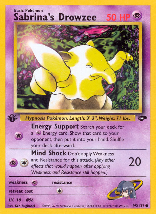 Sabrina's Drowzee (Unlimited) Pokemon card (95/132, Gym Challenge)