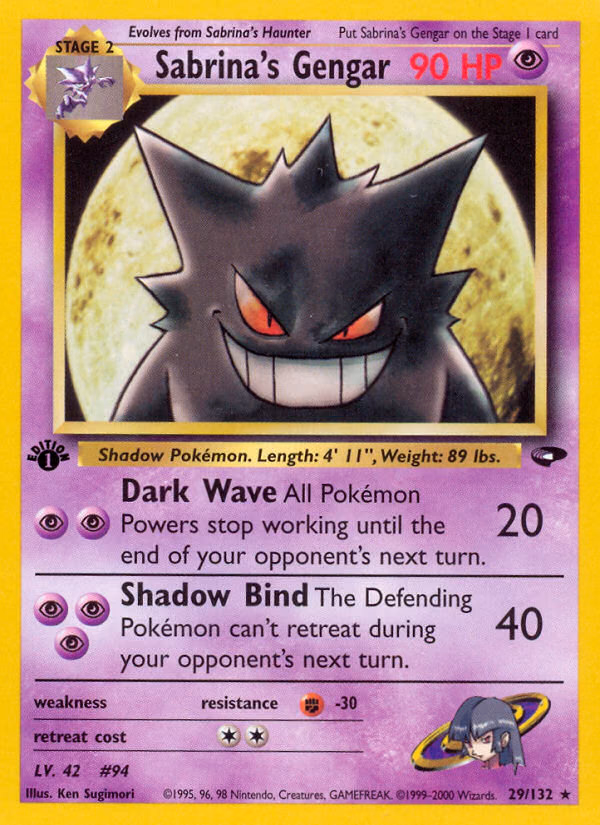 Sabrina's Gengar (1st Edition) Pokemon card (29/132, Gym Challenge)