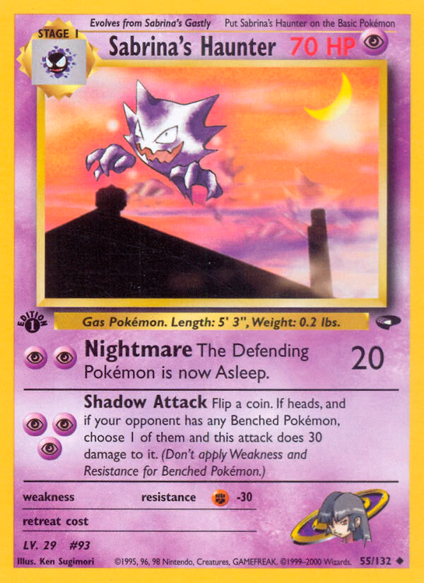Sabrina's Haunter (Unlimited) Pokemon card (55/132, Gym Challenge)