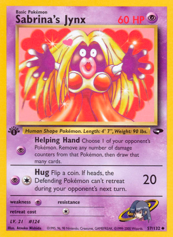 Sabrina's Jynx (Unlimited) Pokemon card (57/132, Gym Challenge)