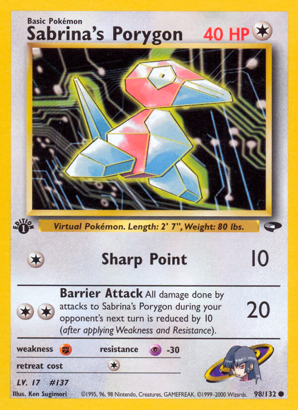 Sabrina's Porygon (Unlimited) Pokemon card (98/132, Gym Challenge)
