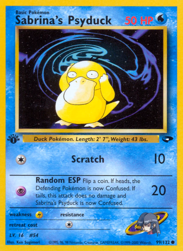 Sabrina's Psyduck (Unlimited) Pokemon card (99/132, Gym Challenge)