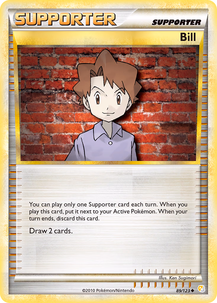 Bill Pokemon card (89/123, HeartGold & SoulSilver)