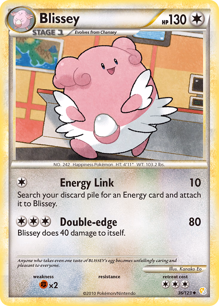 Blissey Pokemon card (36/123, HeartGold & SoulSilver)