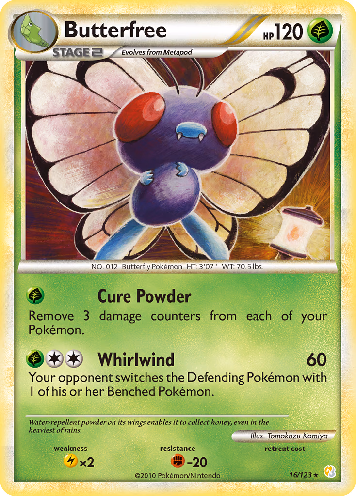 Butterfree Pokemon card (16/123, HeartGold & SoulSilver)