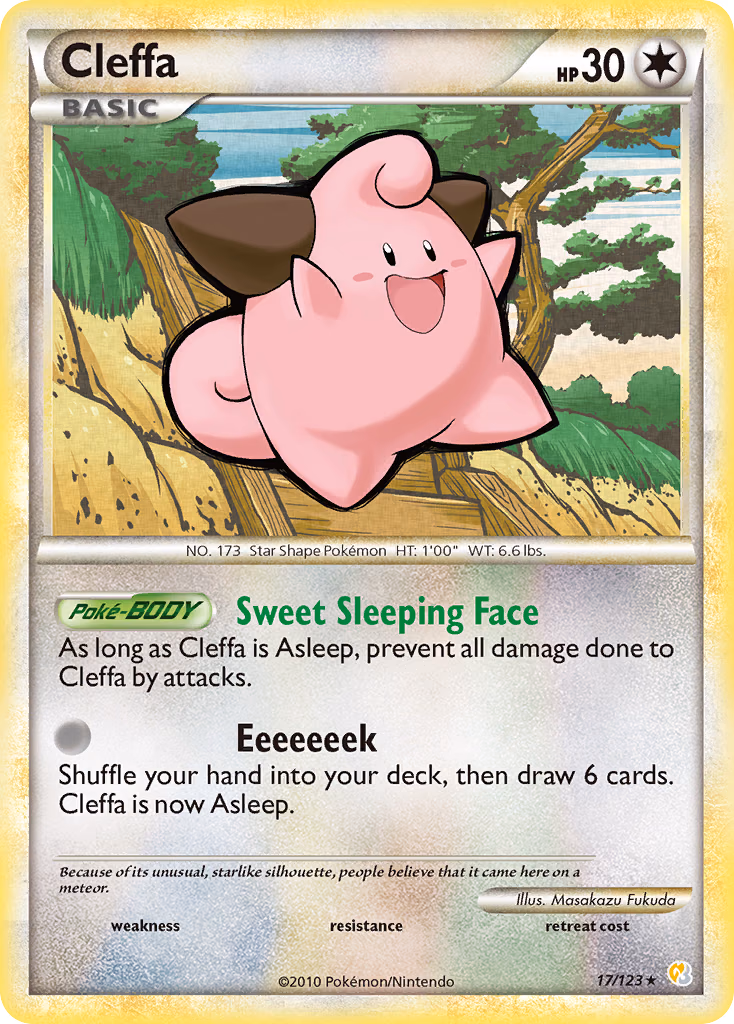 Cleffa Pokemon card (17/123, HeartGold & SoulSilver)