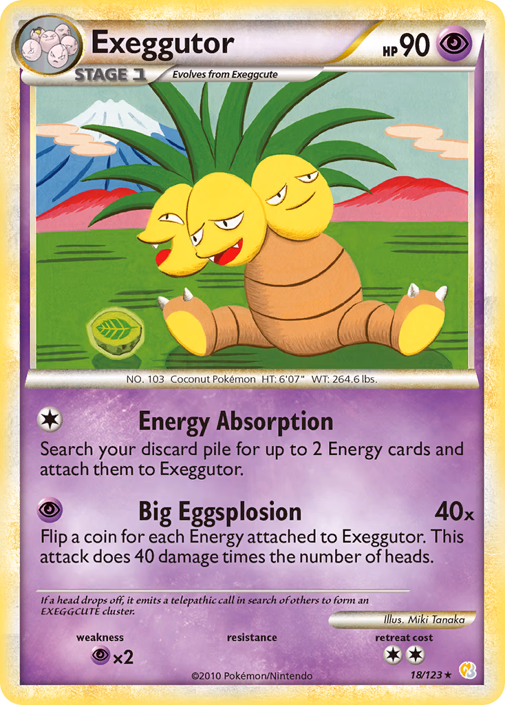 Exeggutor Pokemon card (18/123, HeartGold & SoulSilver)