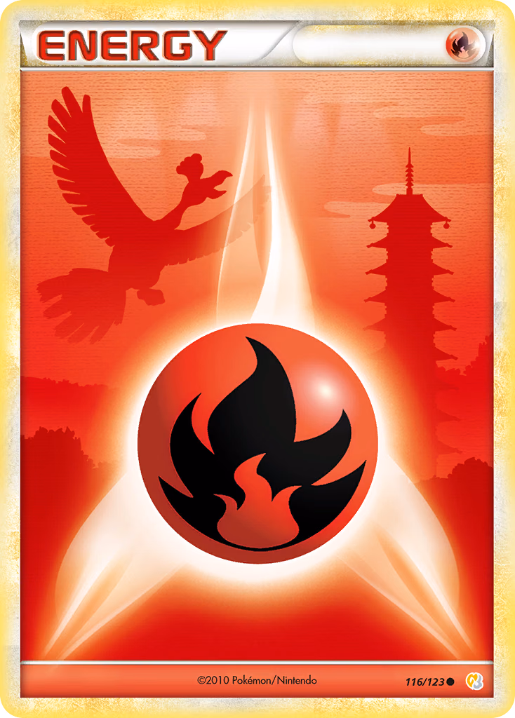 Fire Energy Pokemon card (116/123, HeartGold & SoulSilver)