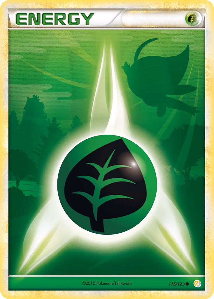 Grass Energy Pokemon card (115/123, HeartGold & SoulSilver)