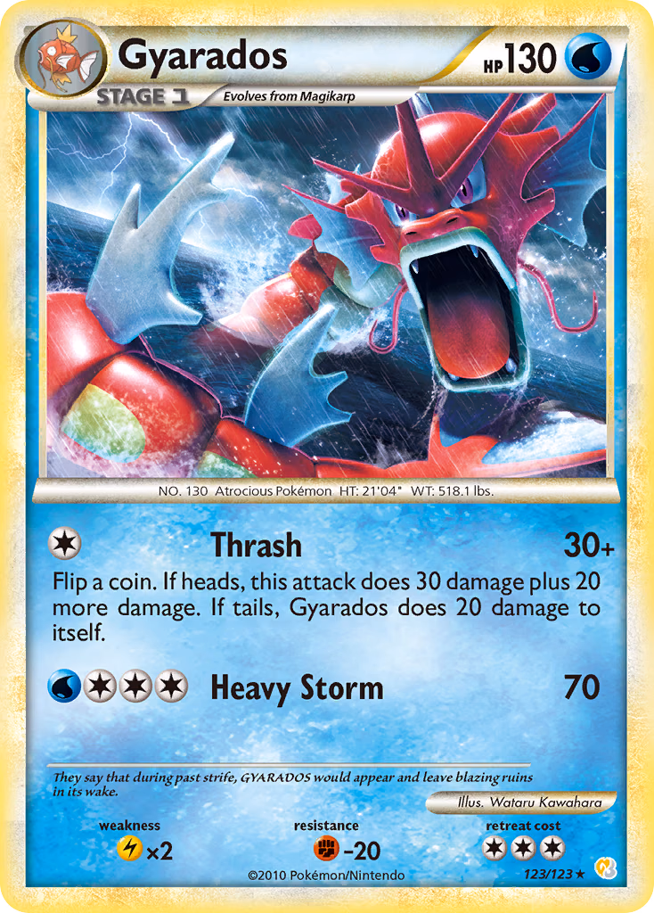 Gyarados Pokemon card (123/123, HeartGold & SoulSilver)