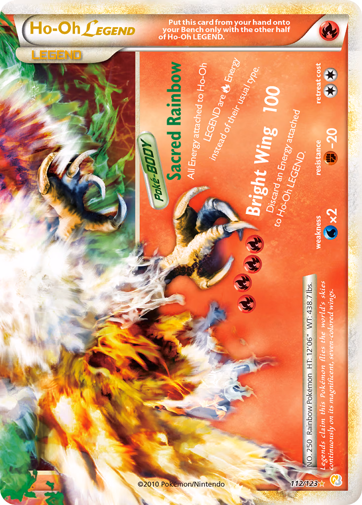 Ho-Oh LEGEND Pokemon card (112/123, HeartGold & SoulSilver)