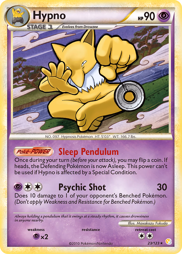 Hypno Pokemon card (23/123, HeartGold & SoulSilver)