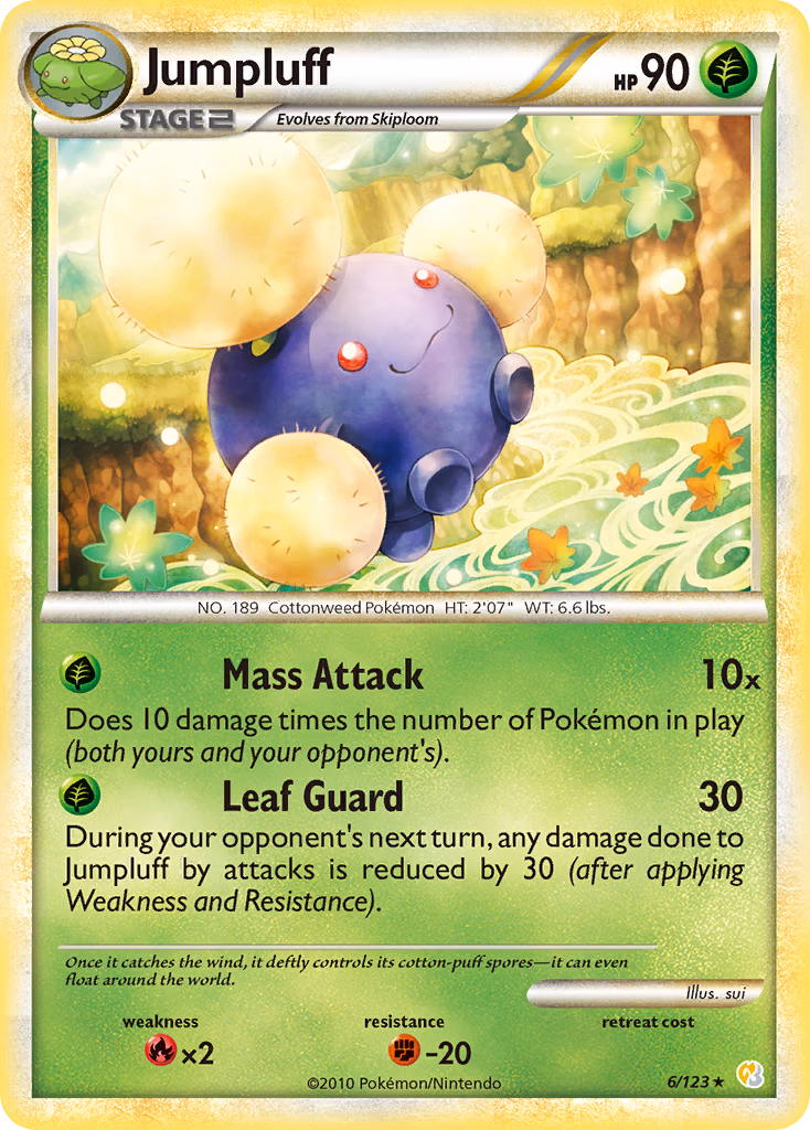 Jumpluff Pokemon card (6/123, HeartGold & SoulSilver)