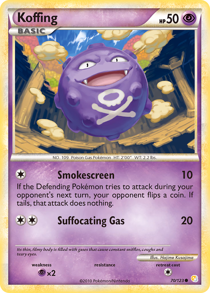 Koffing Pokemon card (70/123, HeartGold & SoulSilver)