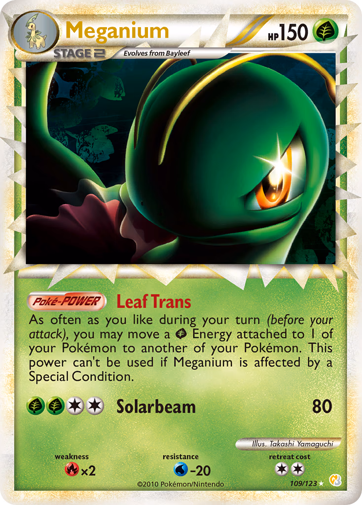 Meganium Pokemon card (109/123, HeartGold & SoulSilver)