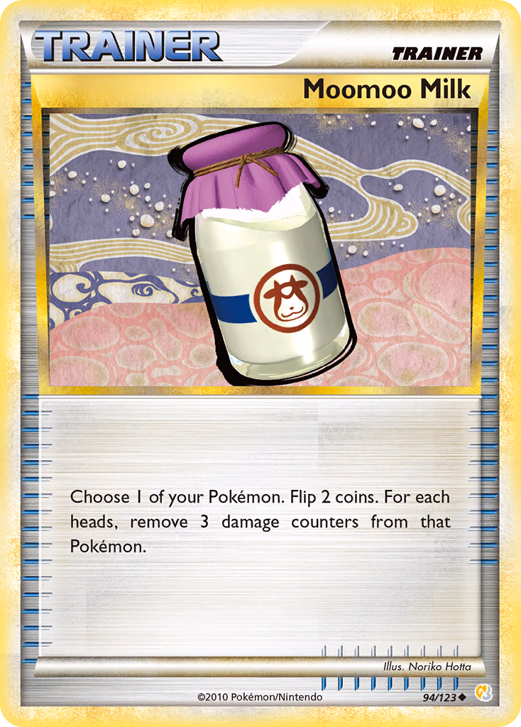 Moomoo Milk Pokemon card (94/123, HeartGold & SoulSilver)