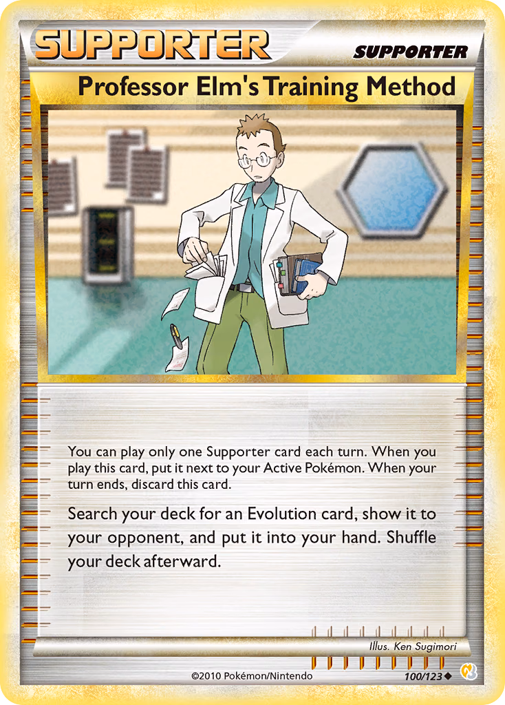 Professor Elm's Training Method Pokemon card (100/123, HeartGold & SoulSilver)