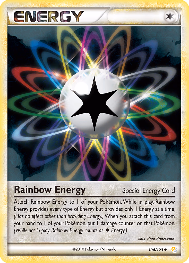 Rainbow Energy Pokemon card (104/123, HeartGold & SoulSilver)