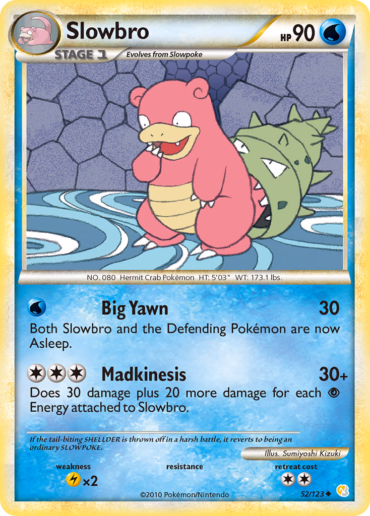Slowbro Pokemon card (52/123, HeartGold & SoulSilver)