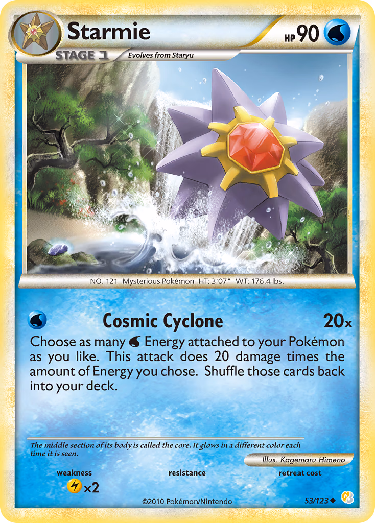 Starmie Pokemon card (53/123, HeartGold & SoulSilver)