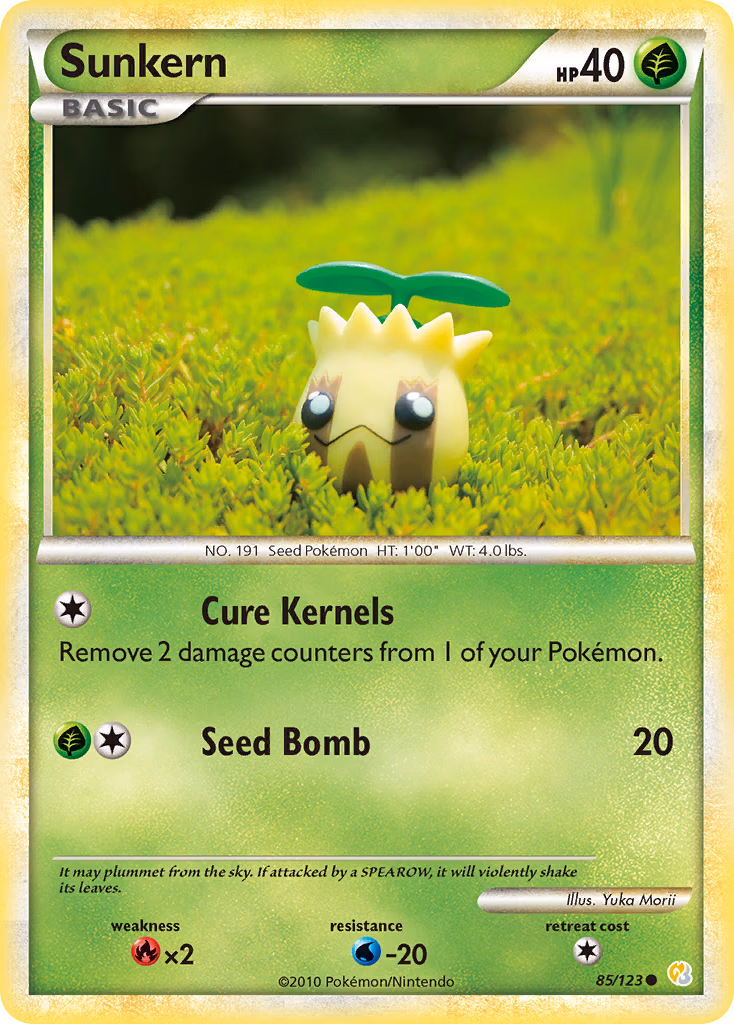 Sunkern Pokemon card (85/123, HeartGold & SoulSilver)