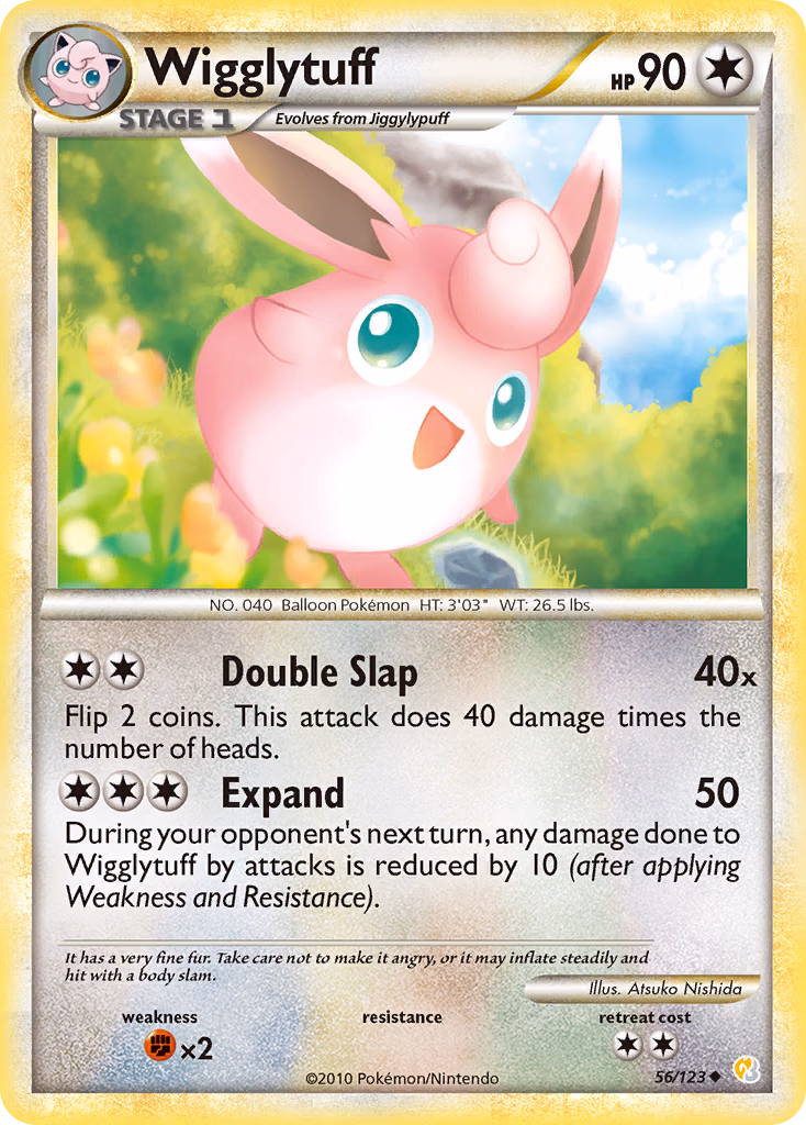 Wigglytuff Pokemon card (56/123, HeartGold & SoulSilver)