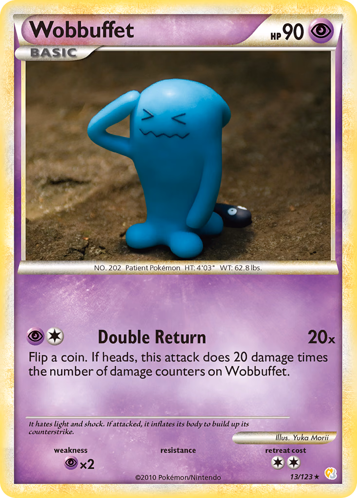 Wobbuffet Pokemon card (13/123, HeartGold & SoulSilver)