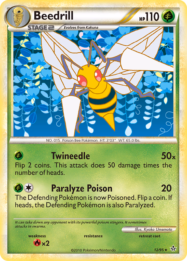 Beedrill Pokemon card (12/95, HS—Unleashed)