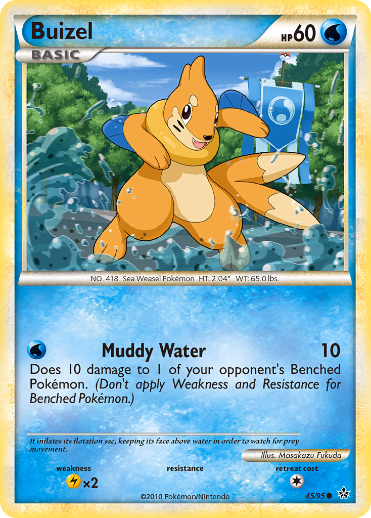 Buizel Pokemon card (45/95, HS—Unleashed)