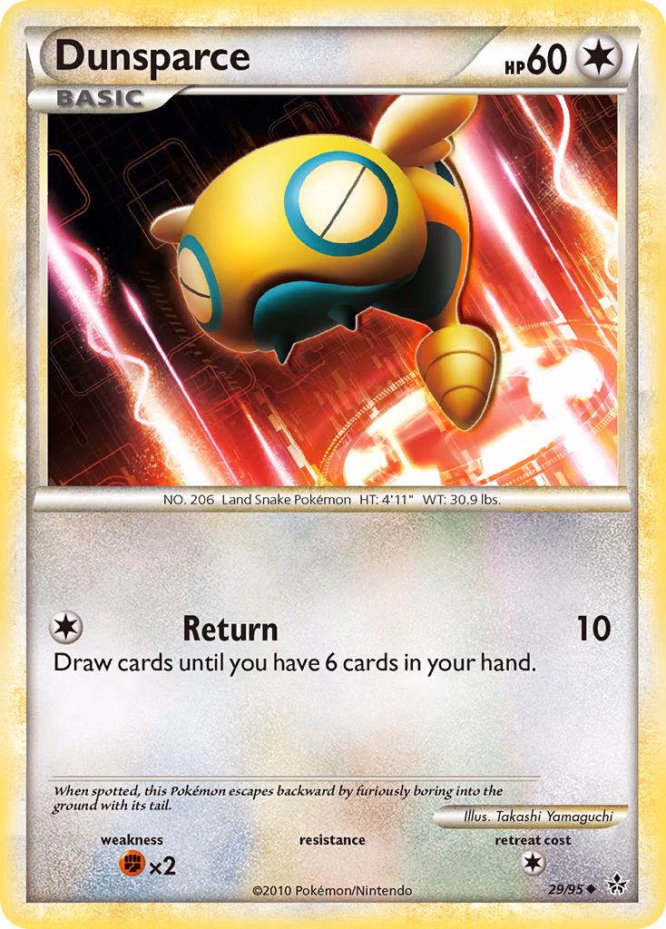 Dunsparce Pokemon card (29/95, HS—Unleashed)