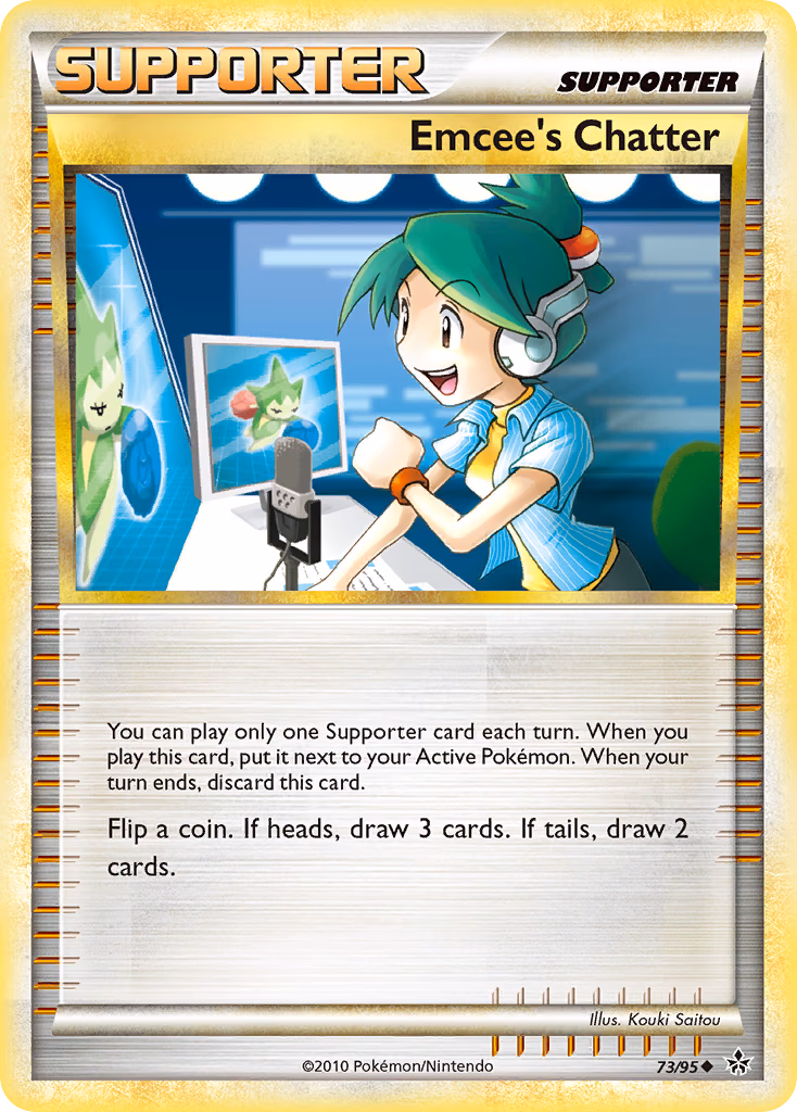 Emcee's Chatter Pokemon card (73/95, HS—Unleashed)
