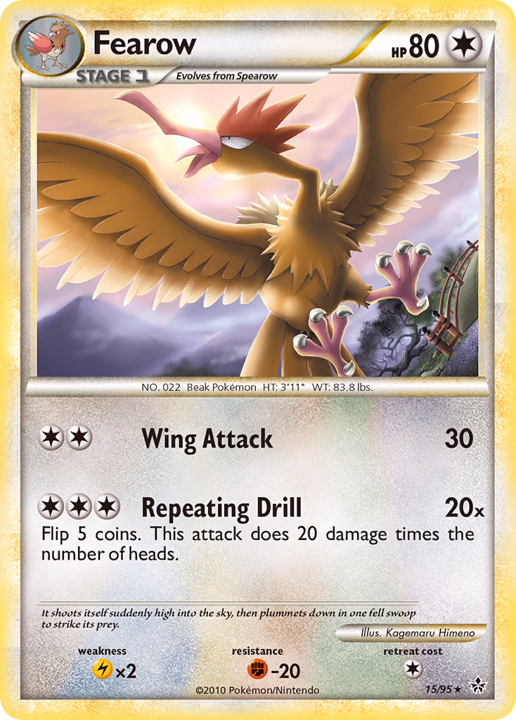 Fearow Pokemon card (15/95, HS—Unleashed)