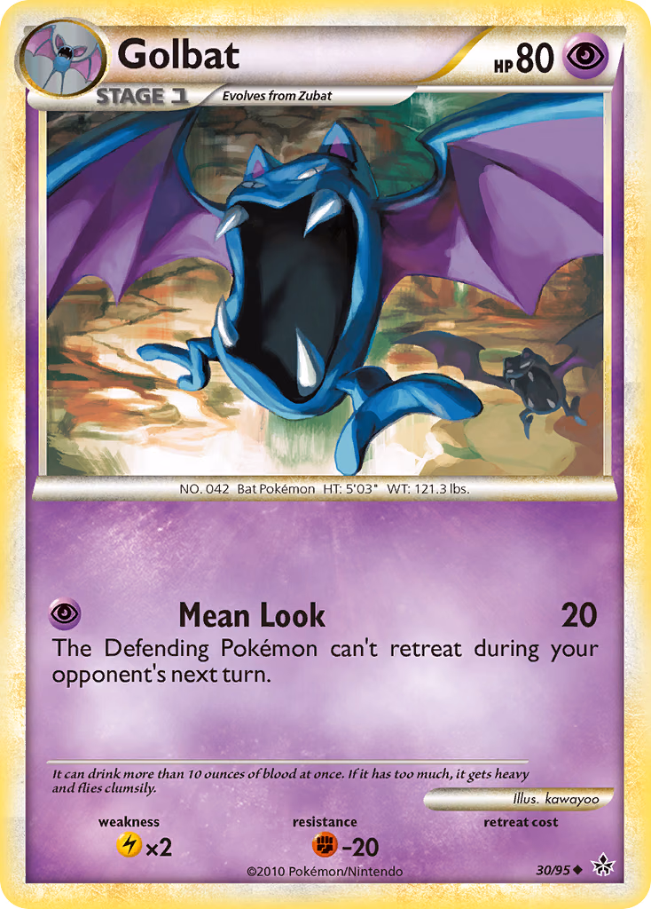 Golbat Pokemon card (30/95, HS—Unleashed)