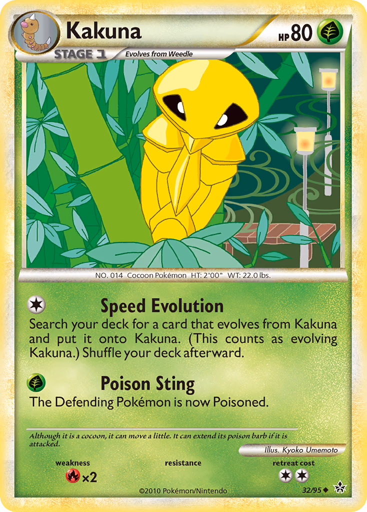 Kakuna Pokemon card (32/95, HS—Unleashed)