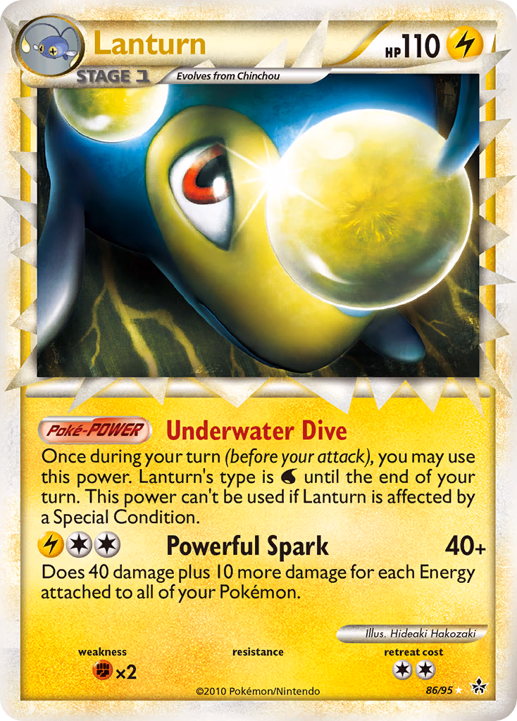 Lanturn Pokemon card (86/95, HS—Unleashed)