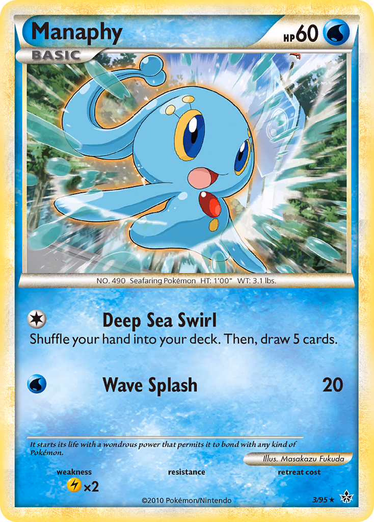 Manaphy Pokemon card (3/95, HS—Unleashed)