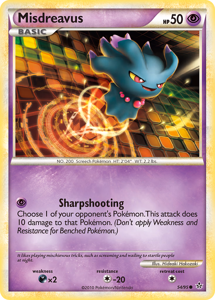 Misdreavus Pokemon card (54/95, HS—Unleashed)