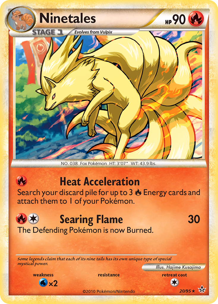 Ninetales Pokemon card (20/95, HS—Unleashed)