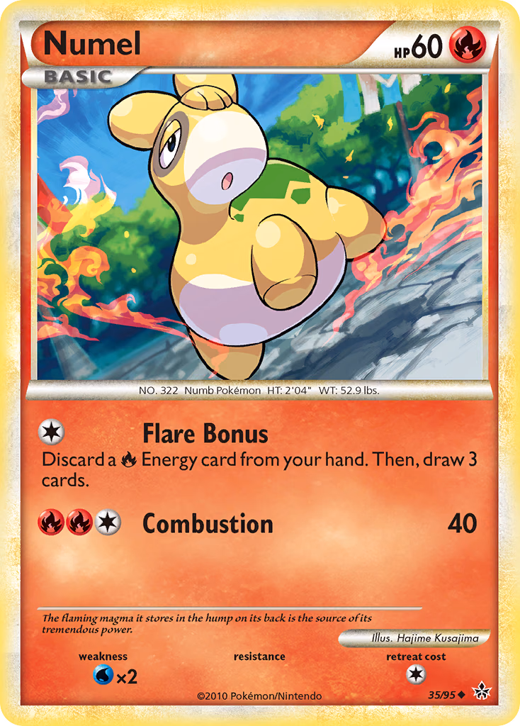 Numel Pokemon card (35/95, HS—Unleashed)