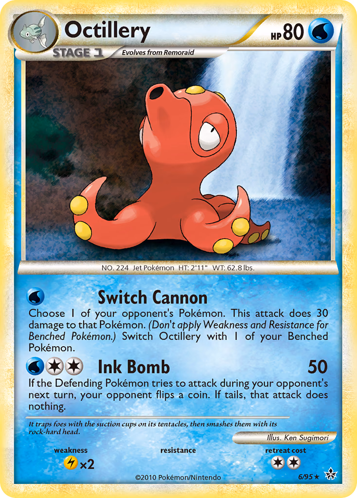 Octillery Pokemon card (6/95, HS—Unleashed)