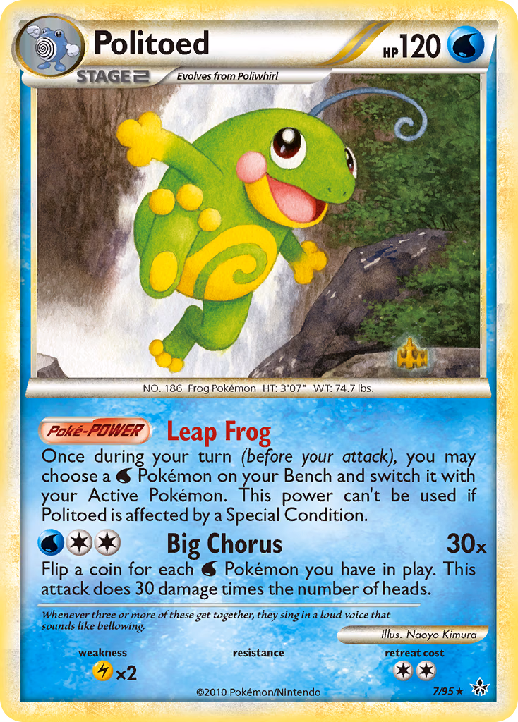 Politoed Pokemon card (7/95, HS—Unleashed)