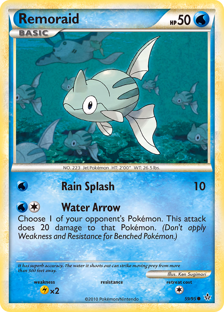 Remoraid Pokemon card (59/95, HS—Unleashed)
