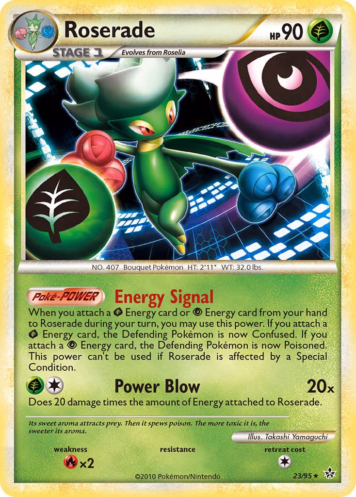 Roserade Pokemon card (23/95, HS—Unleashed)