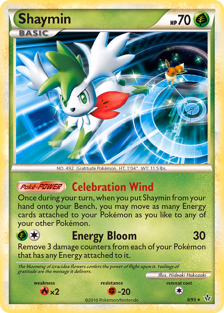 Shaymin Pokemon card (8/95, HS—Unleashed)