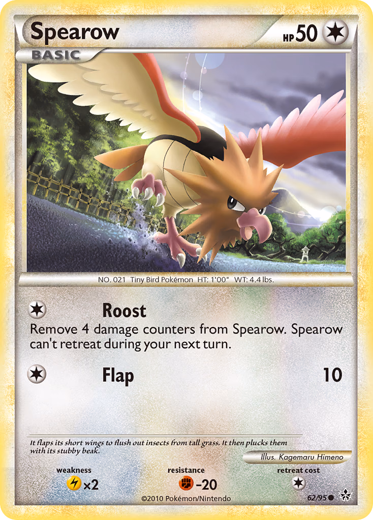 Spearow Pokemon card (62/95, HS—Unleashed)