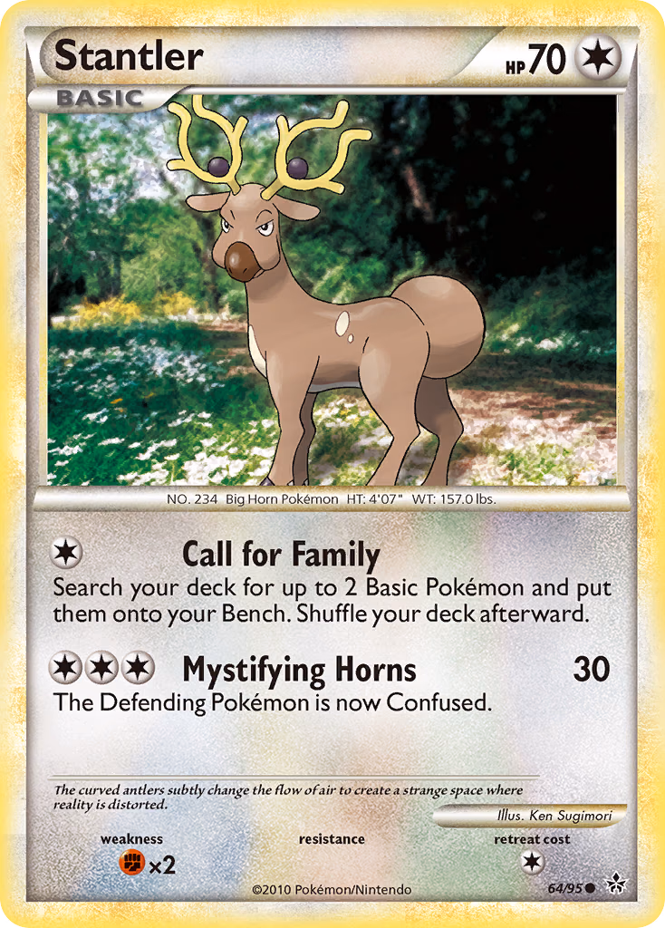 Stantler Pokemon card (64/95, HS—Unleashed)