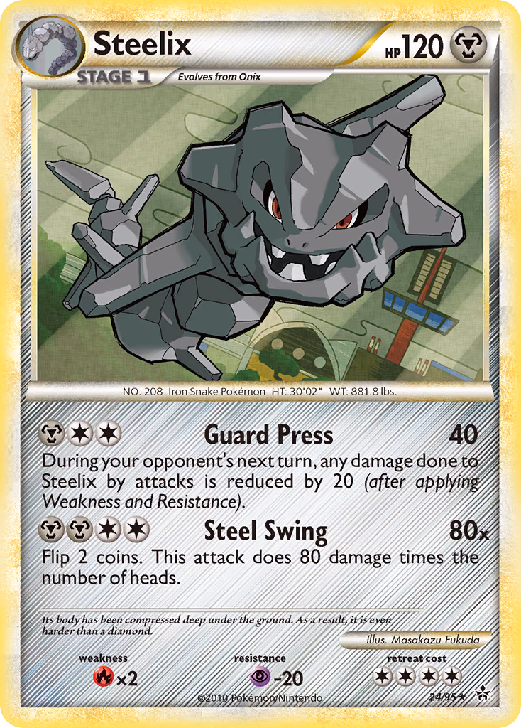 Steelix Pokemon card (24/95, HS—Unleashed)