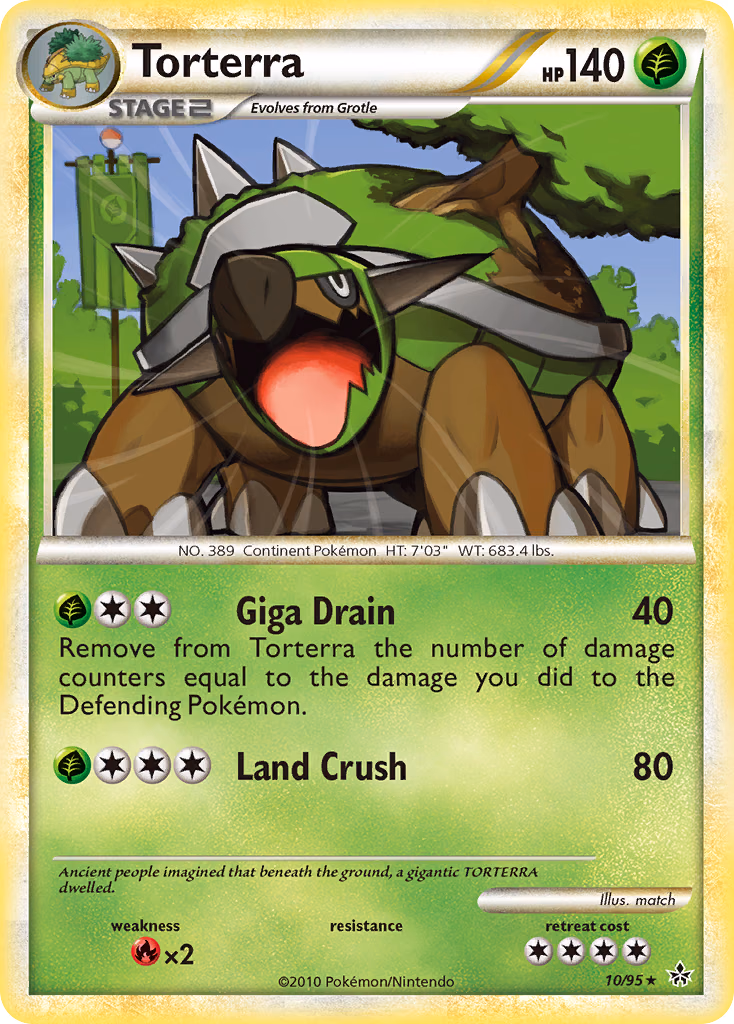 Torterra Pokemon card (10/95, HS—Unleashed)